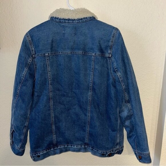 Madewell Oversized Denim Sherpa Lined Jacket Size Medium - Picture 5 of 11